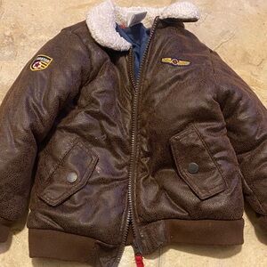 Brown Aviator Jacket with Patches